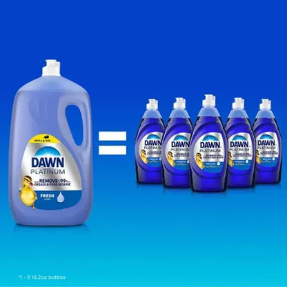 Dawn Platinum Dishwashing Liquid Dish Soap, Refreshing Rain (90 Fl. Oz.)