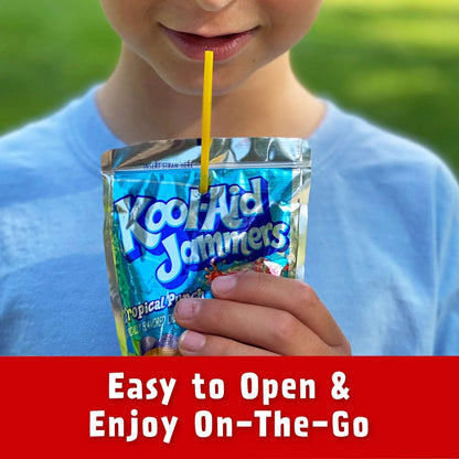 Kool-Aid Jammers Tropical Punch, Grape & Cherry Flavored 0% Juice Drink Variety Pack, 30 ct Box, 6 fl oz Pouches
