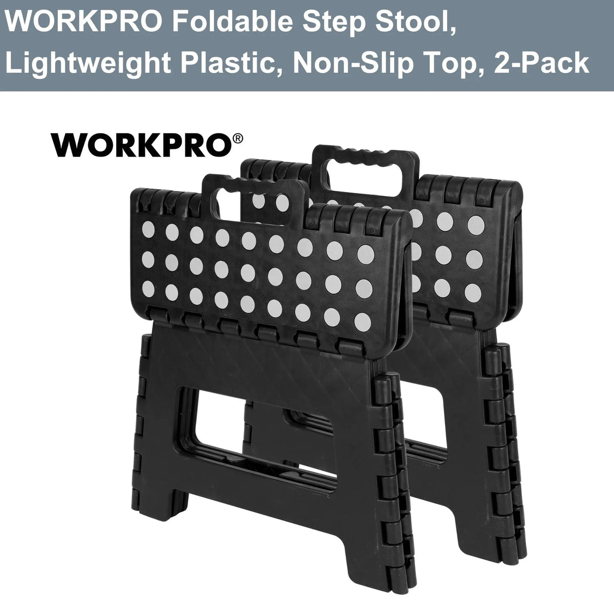 WorkPro Foldable Step Stools 2-Pack Plastic