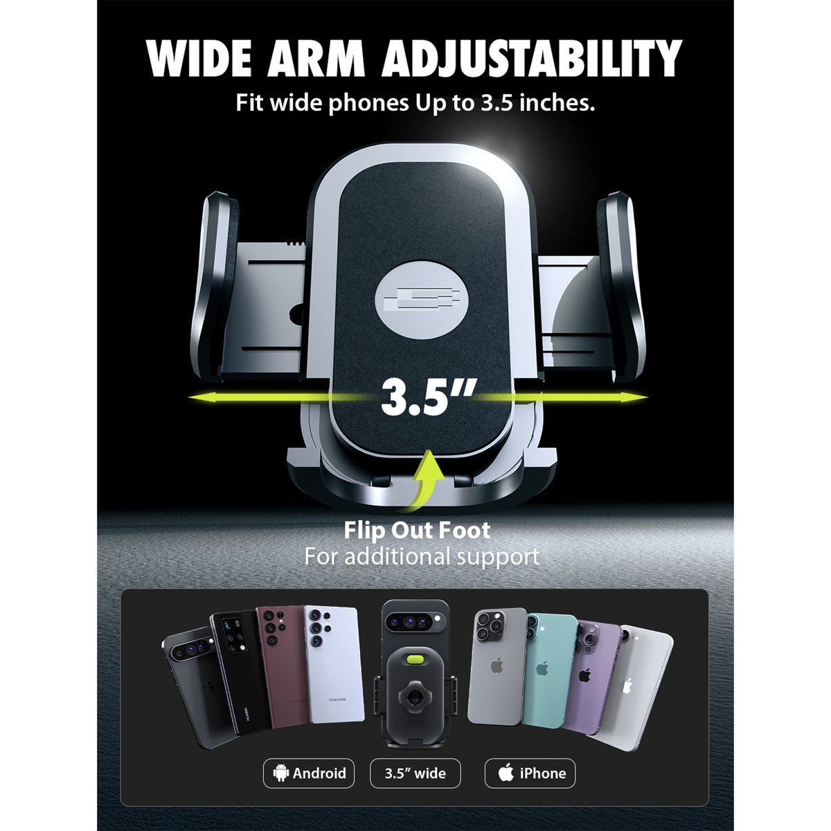 Bracketron TripGrip Flex Car Vent Phone Mount, Adjustable Cell Phone Mount Fits Most Phones