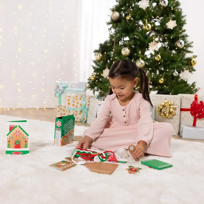 Melissa & Doug Wooden Gingerbread House Reusable, Mess-Free Play Set Activity for Boys and Girls - FSC Certified