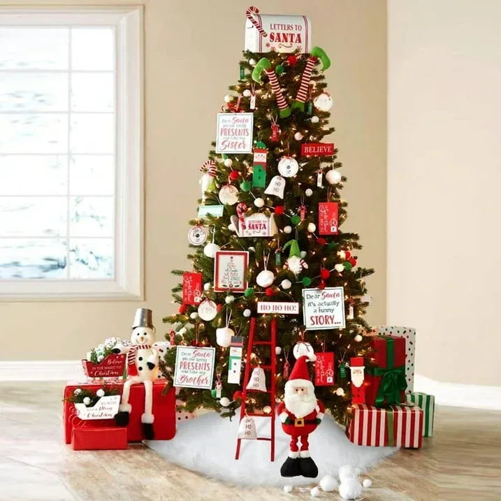 Christmas Tree Skirt 30 Inches Faux Fur White Christmas Tree Skirt for Christmas Tree Decorations Large Plush Tree Skirts Xmas Ornaments Decorations, White