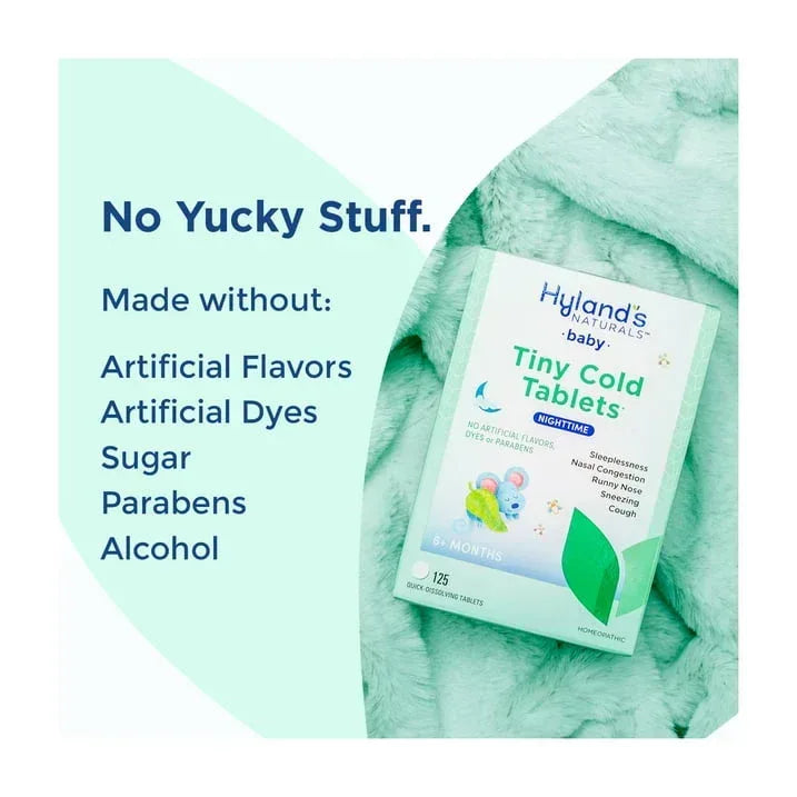 Hyland's Baby Tiny Cold & Cough Nighttime Tablets, 125 Count