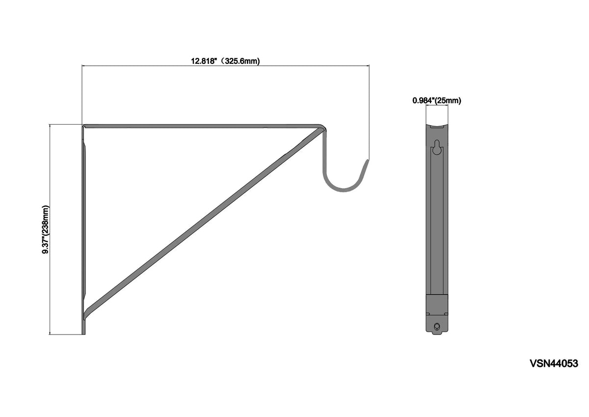 Hyper Tough 12 inch Closet Rod Bracket White