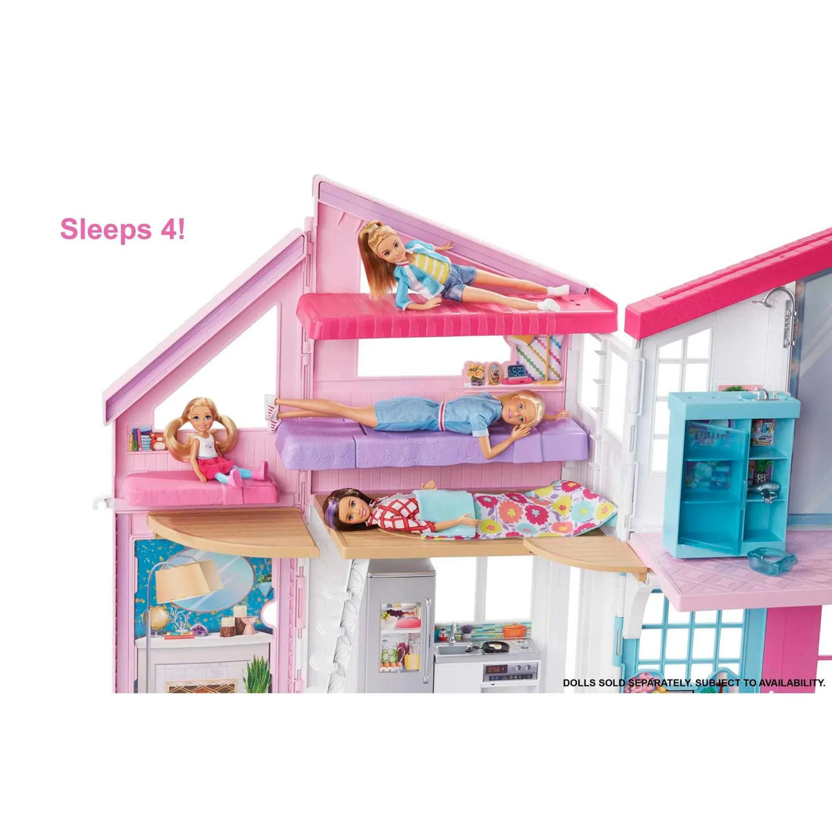 Barbie Malibu House Dollhouse Playset with 25+ Furniture and Accessories