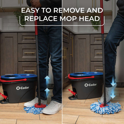 O-Cedar RinseClean Microfiber Spin Mop Head Replacement - Washable and Reusable