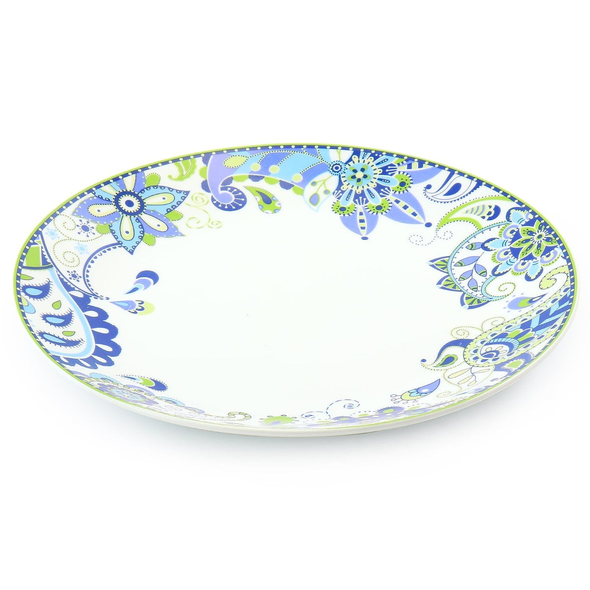 Elama Blue Crush 16 Piece Round Porcelain Dinnerware Set