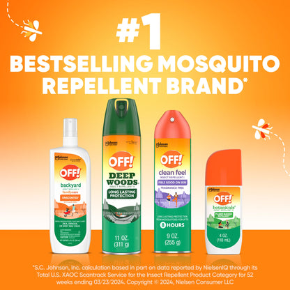 OFF! FamilyCare Mosquito Repellent IV, Unscented Pump Bug Spray with Aloe Vera, 9 oz