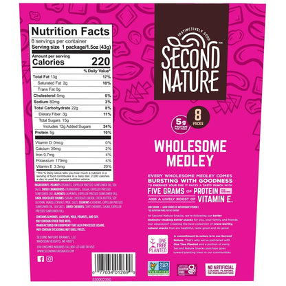 Second Nature Wholesome Medley Trail Mix, 12 oz, 8 Count – Gluten Free Single-Serve Snack Bags