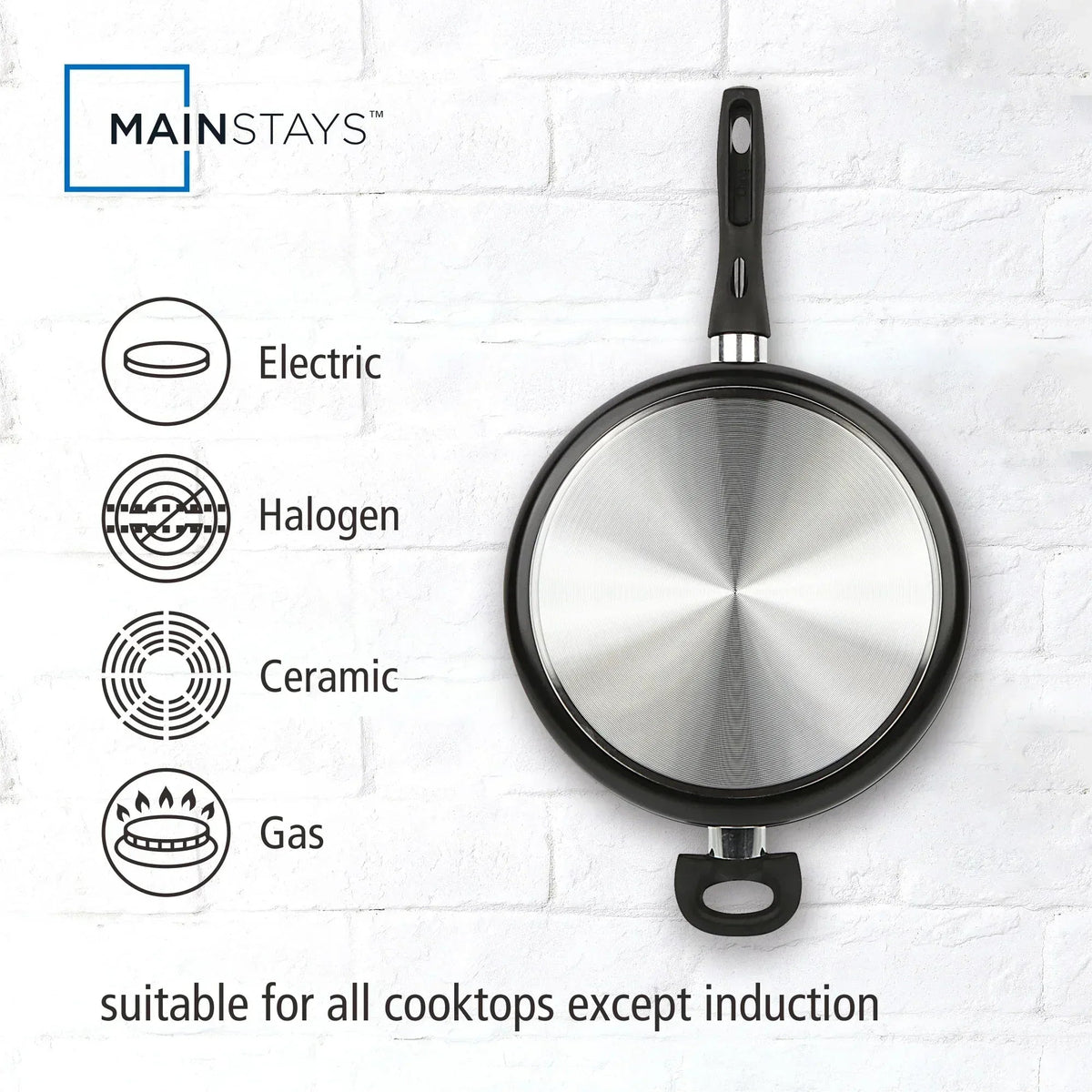 Mainstays 4-Quart Non-Stick Jumbo Cooker with Glass Lid, Black