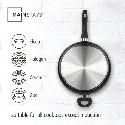Mainstays 4-Quart Non-Stick Jumbo Cooker with Glass Lid, Black