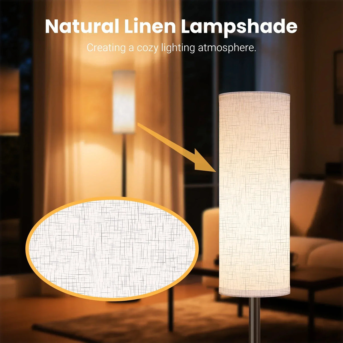 DAYBETTER LED Floor Lamp, with Remote Control, 3000K-6000K Stepless Dimming, 9W LED Bulbs, Standing Lamps for Living Room, Bedroom, Office