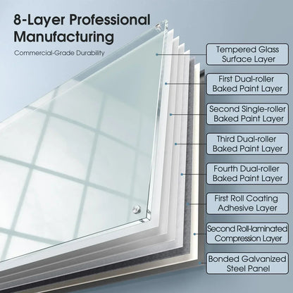MaxGear 36" x 24" Magnetic Glass Whiteboard, Tempered Glass Dry Erase Board with Markers & Eraser for Office Home