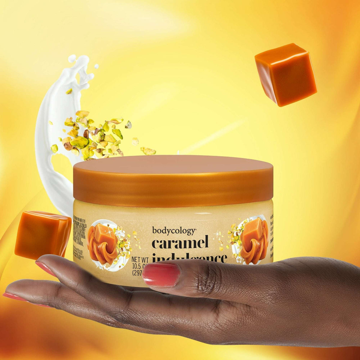 (4 pack) Bodycology Exfoliating Sugar Scrub, Caramel Indulgence, 10.5 oz