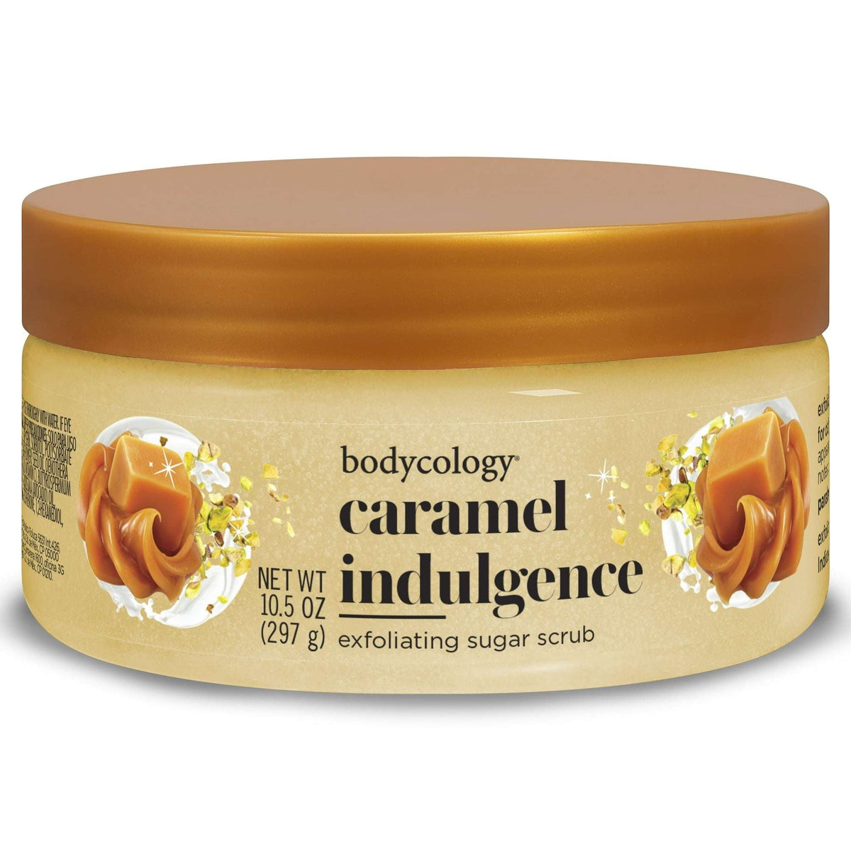 (4 pack) Bodycology Exfoliating Sugar Scrub, Caramel Indulgence, 10.5 oz
