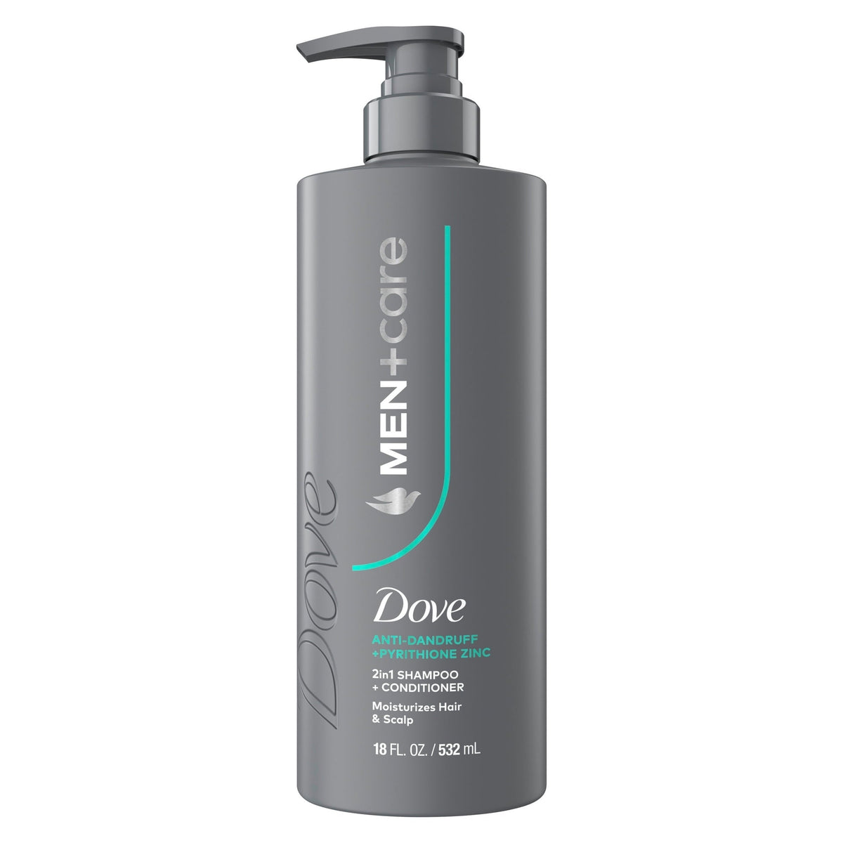 (4 pack) Dove Men+Care 2-in-1 Shampoo + Conditioner to Moisturize Hair & Scalp, Dandruff Defense with Pyrithione Zinc, 18 fl oz 1 count