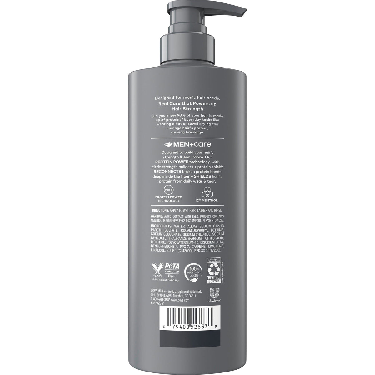 (4 pack) Dove Men+Care Shampoo for Instantly Cools Scalp Cooling Relief with Icy Menthol, 18 fl oz 1 Count