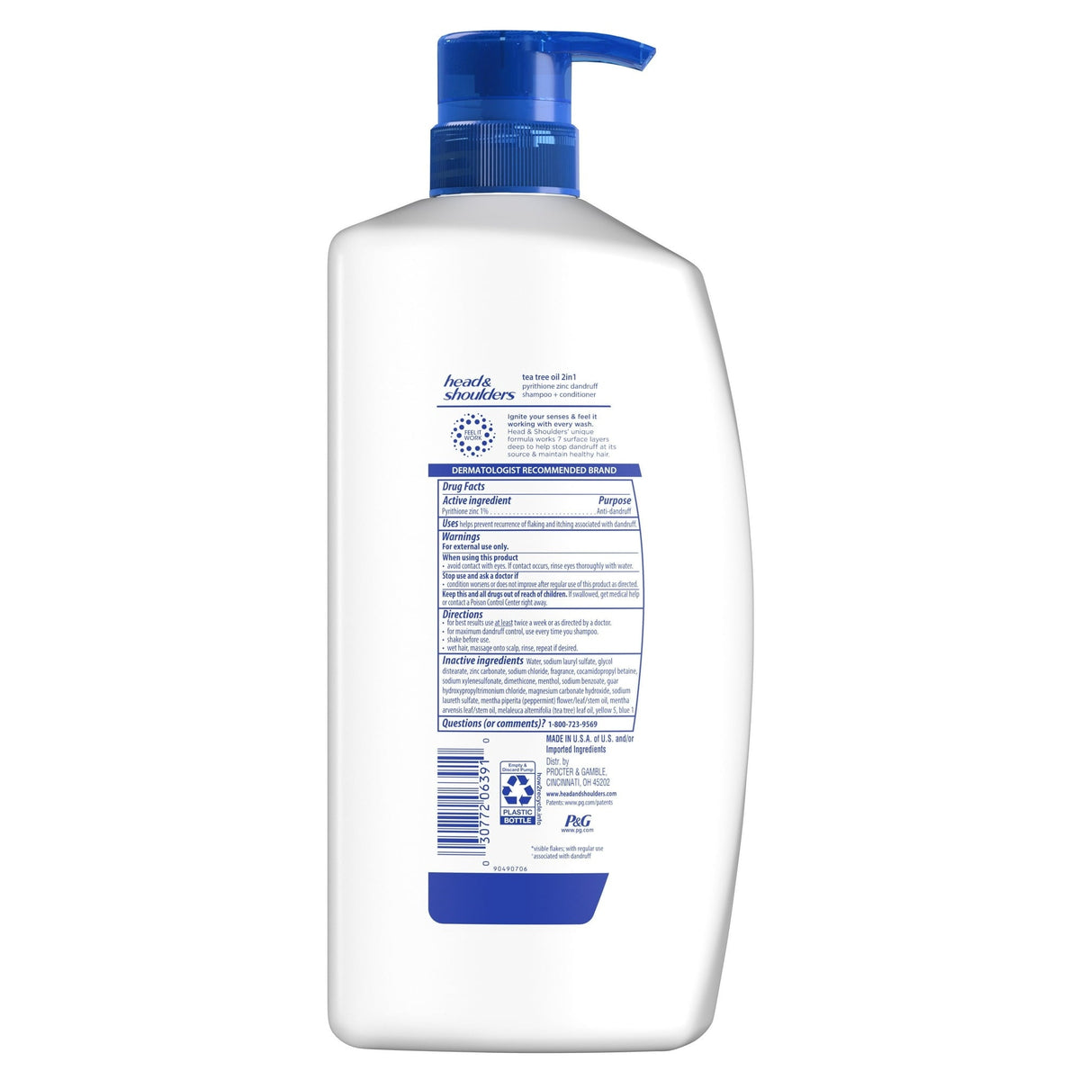 Head and Shoulders 2 in 1 Dandruff Shampoo and Conditioner, Tea Tree Oil, 28.2 fl oz