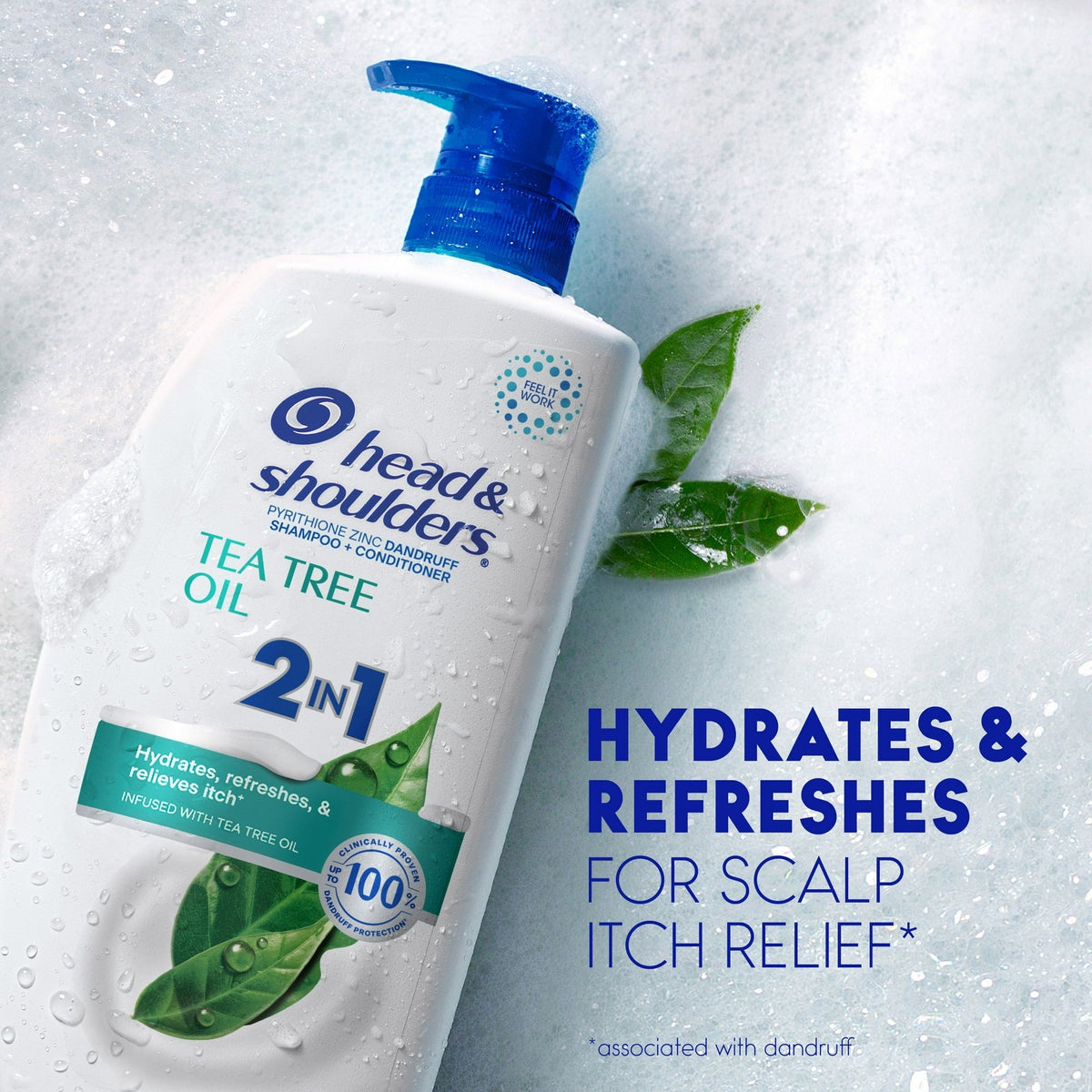Head and Shoulders 2 in 1 Dandruff Shampoo and Conditioner, Tea Tree Oil, 28.2 fl oz