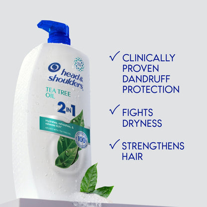Head and Shoulders 2 in 1 Dandruff Shampoo and Conditioner, Tea Tree Oil, 28.2 fl oz