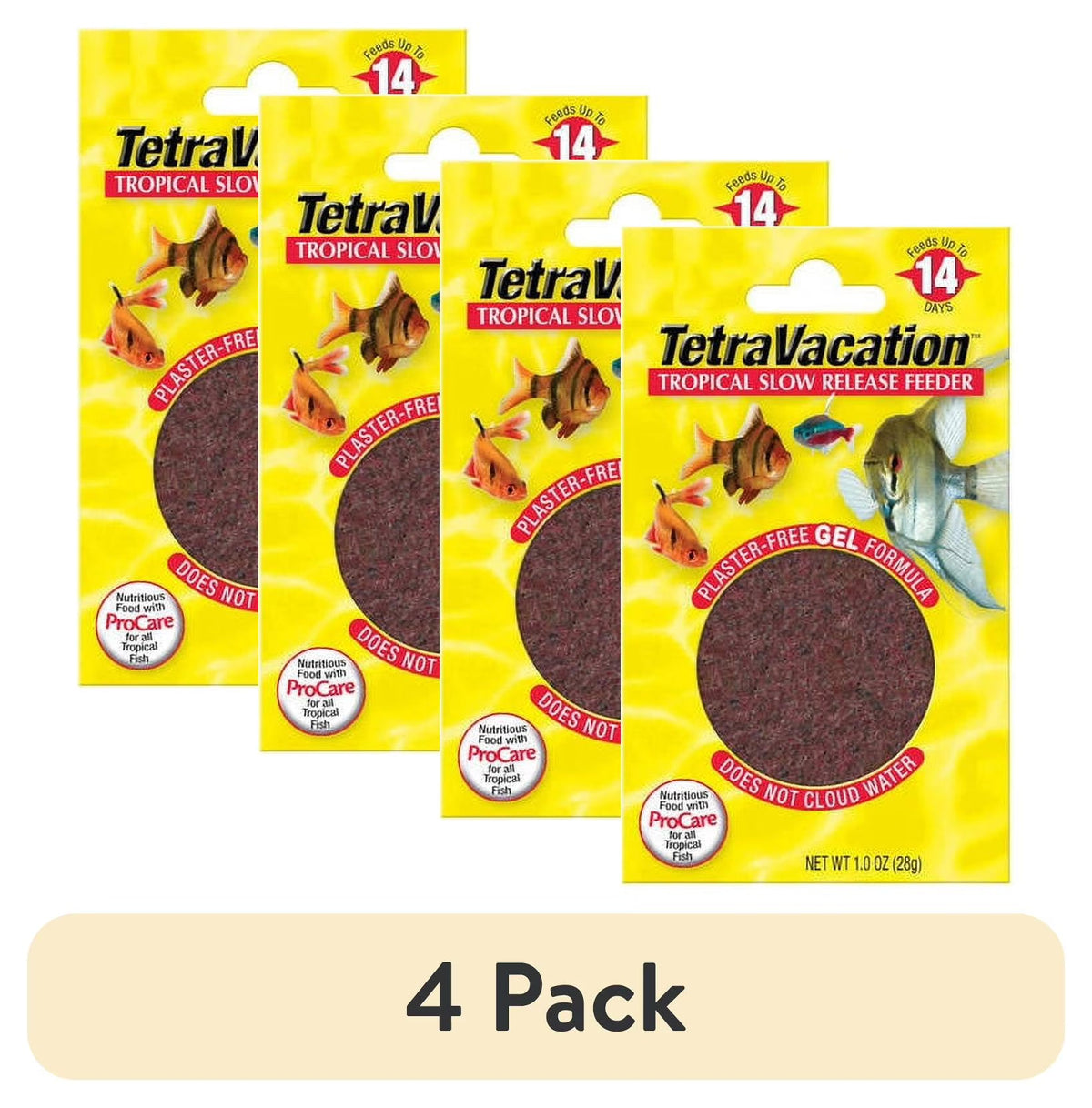 (4 pack) Tetra Vacation Tropical Feeding Block 1.06 Ounce, Feeds Fish up to 14 Days