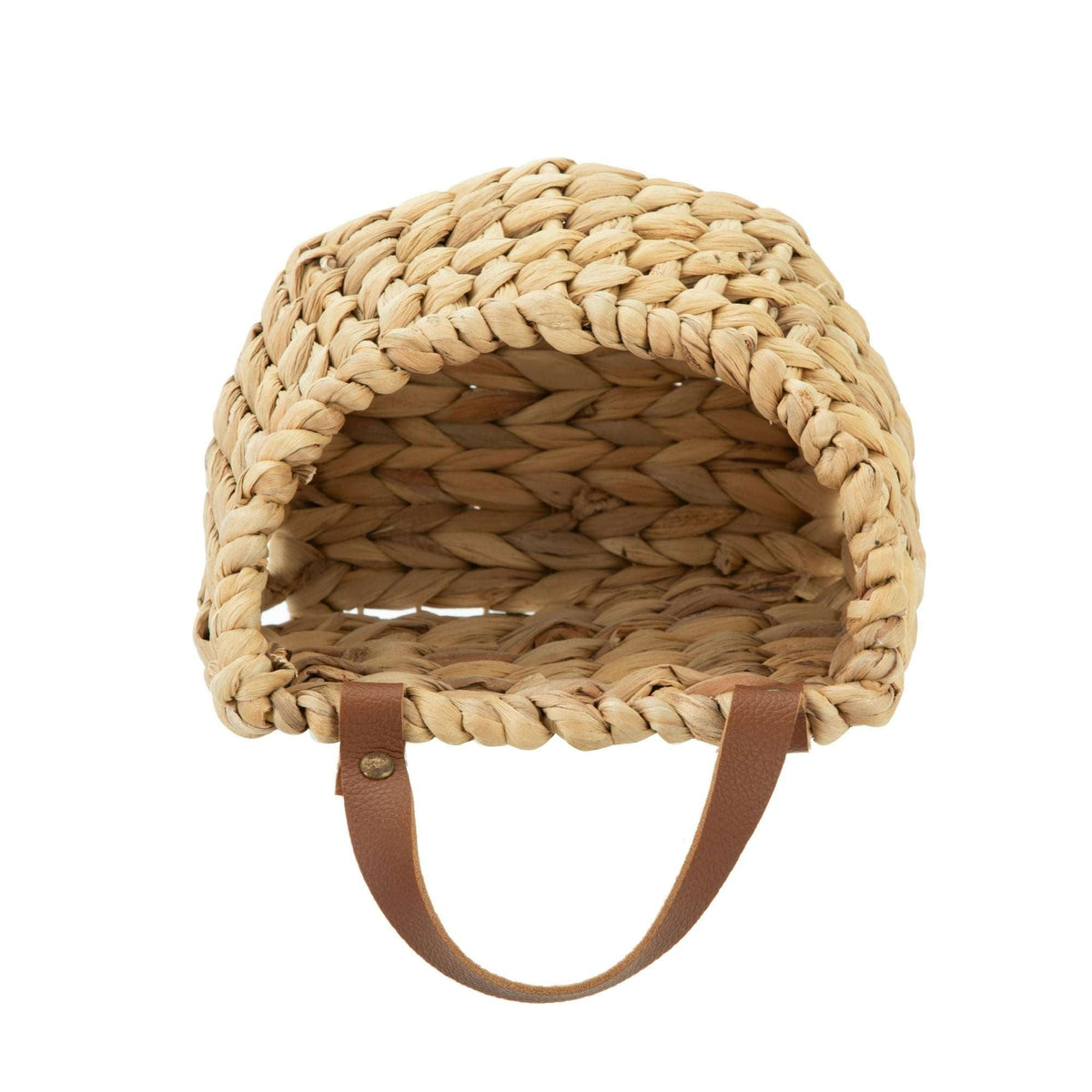(2 pack) Better Homes & Gardens Water Hyacinth Hanging Basket with Faux Leather Strap