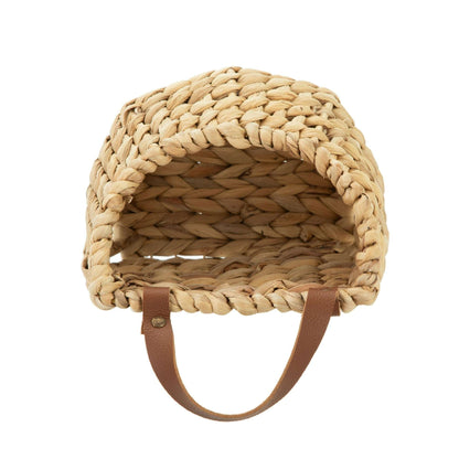 (2 pack) Better Homes & Gardens Water Hyacinth Hanging Basket with Faux Leather Strap