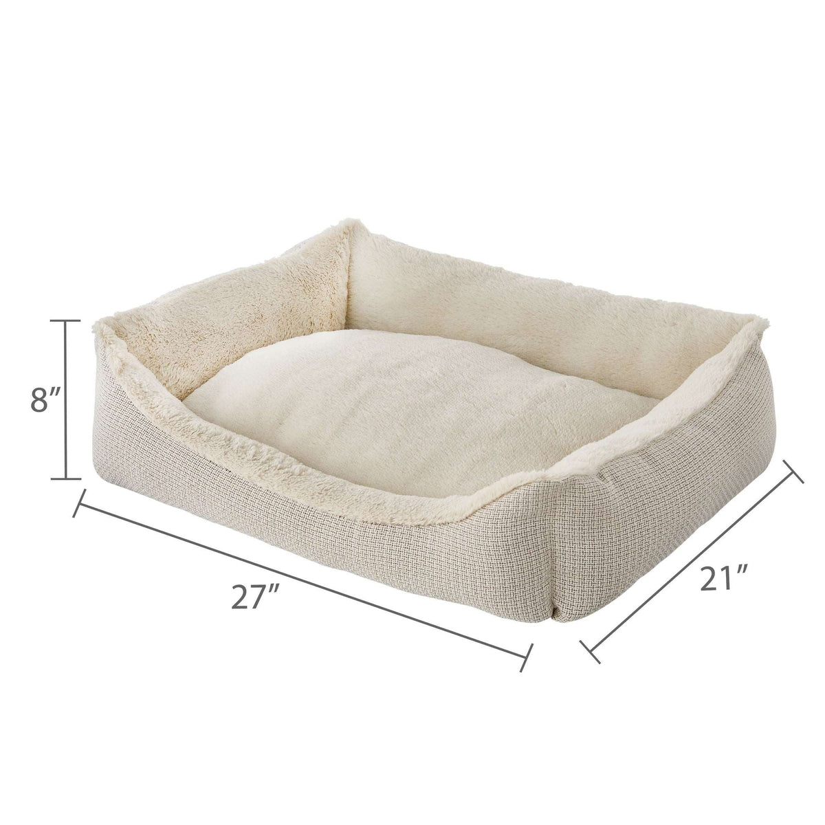Vibrant Life Medium Luxe Cuddler Dog Bed, Cream, 27" x 21"