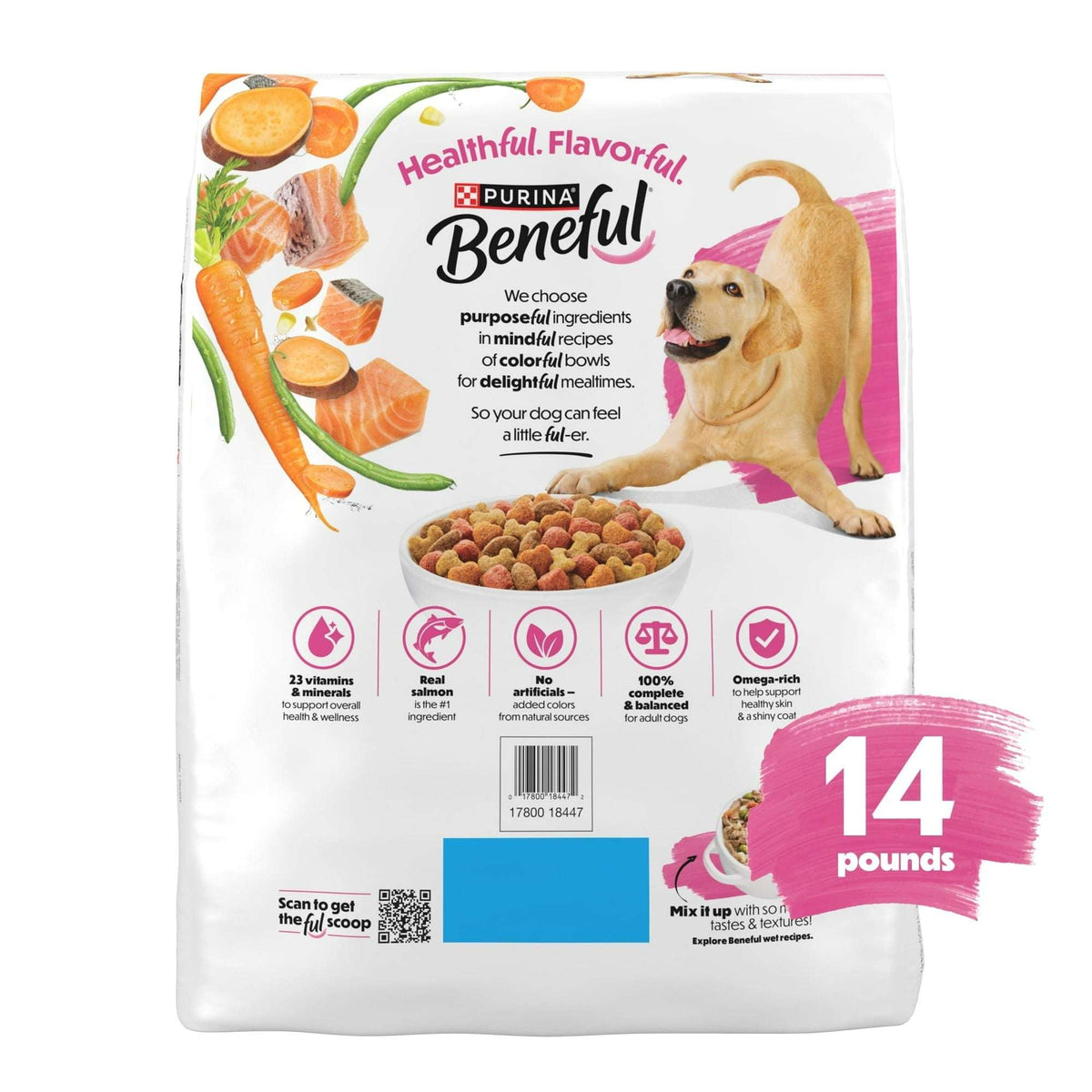 Purina Beneful Originals with Natural Salmon Natural Dry Dog Food Formula with Added Vitamins, Minerals and Nutrients