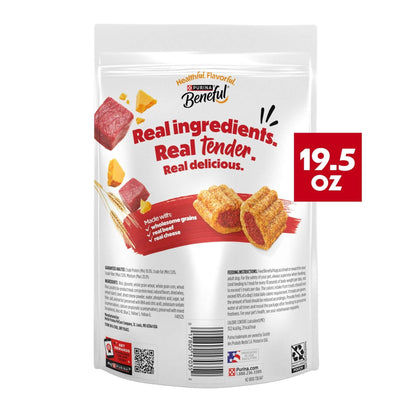 Purina Beneful Baked Delights Hugs with Real Beef and Cheese Oven Baked Dog Treats, 19.5 oz Pouch