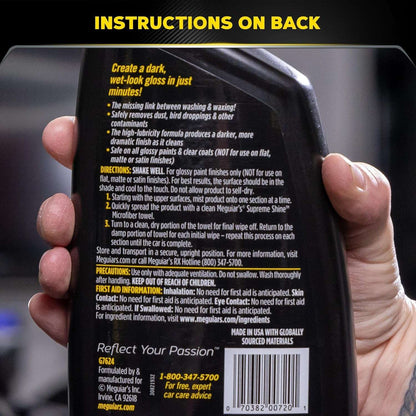 Meguiar's Gold Class High Gloss Premium Quik Detailer, High Lubricity Automotive Quick Detailer Spray that Preserves Wax and Leaves a Deep Dark Shine, 24 Oz Spray Bottle