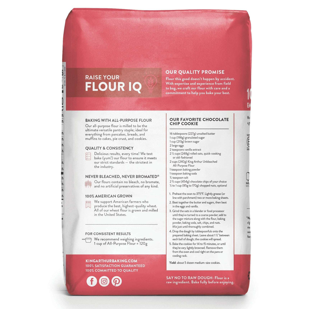 King Arthur Baking Company Non-GMO Project Verified, Certified Kosher Unbleached All Purpose Flour, 5 lb Bag