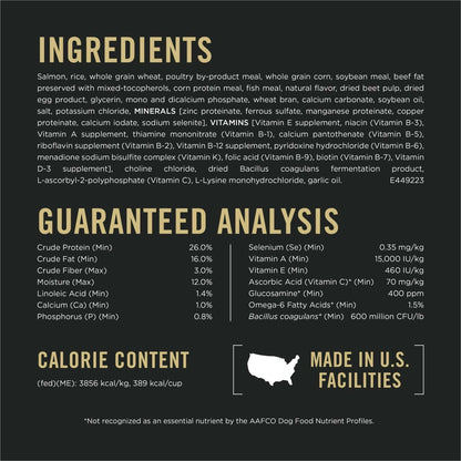 Purina Pro Plan Complete Essentials Shredded Blend Salmon and Rice Dry Dog Food Formula with Probiotics for Dogs, 5 lb Bag