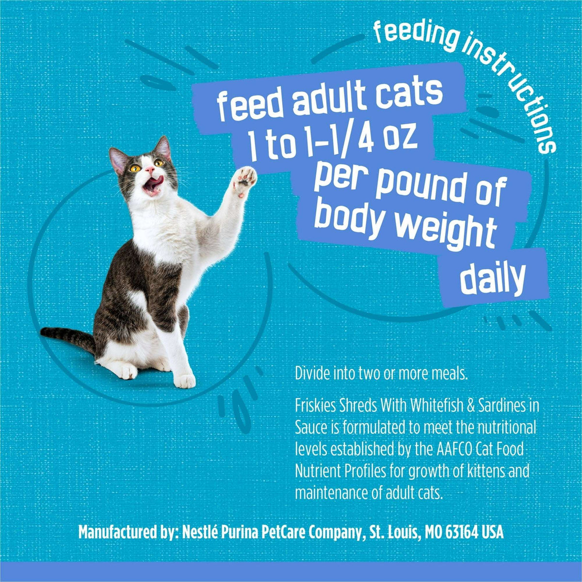 Purina Friskies Shreds, Whitefish and Sardines in Sauce, Wet Cat Food, 5.5 oz Can