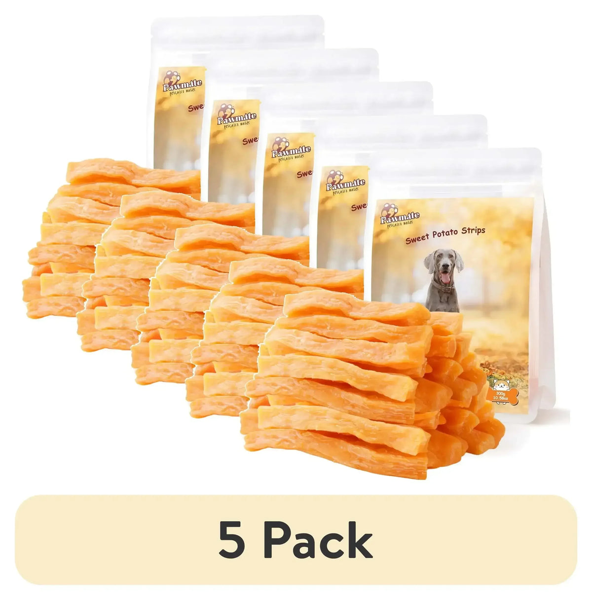 Pawmate Sweet Potato Dog Treats, Promote Digestion Soft Chews for All Dogs, 30 ct Packet