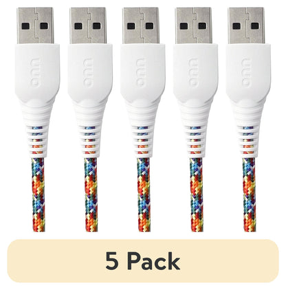 onn 6ft Lighting to USB A Braided Cable, MFI Certified, Rainbow - Compatible with iPhone 14/13/12/11/X/XR/XS/8/7/6/5, iPad, Airpods and more