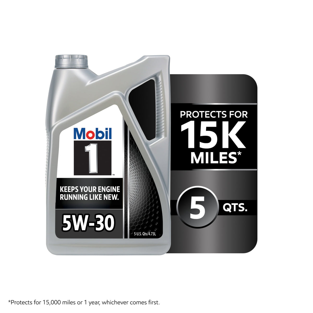 Mobil 1 Advanced Full Synthetic Motor Oil 5W-30, 5 Quart