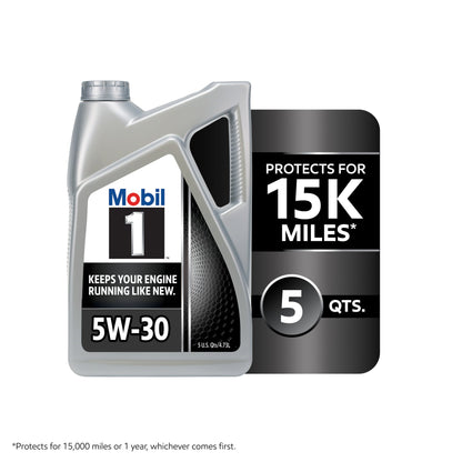 Mobil 1 Advanced Full Synthetic Motor Oil 5W-30, 5 Quart