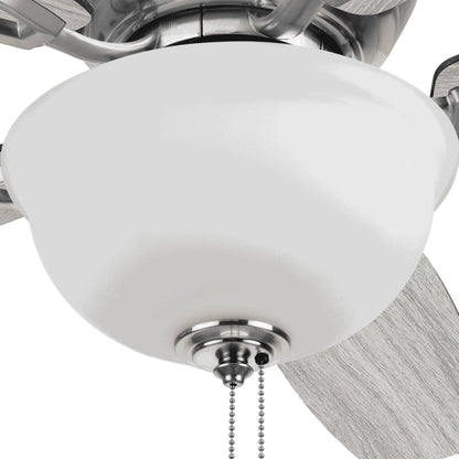 Honeywell Rockford 52" Traditional Satin Nickel Indoor Ceiling Fan with Light, Pull Chains & Reversible Motor