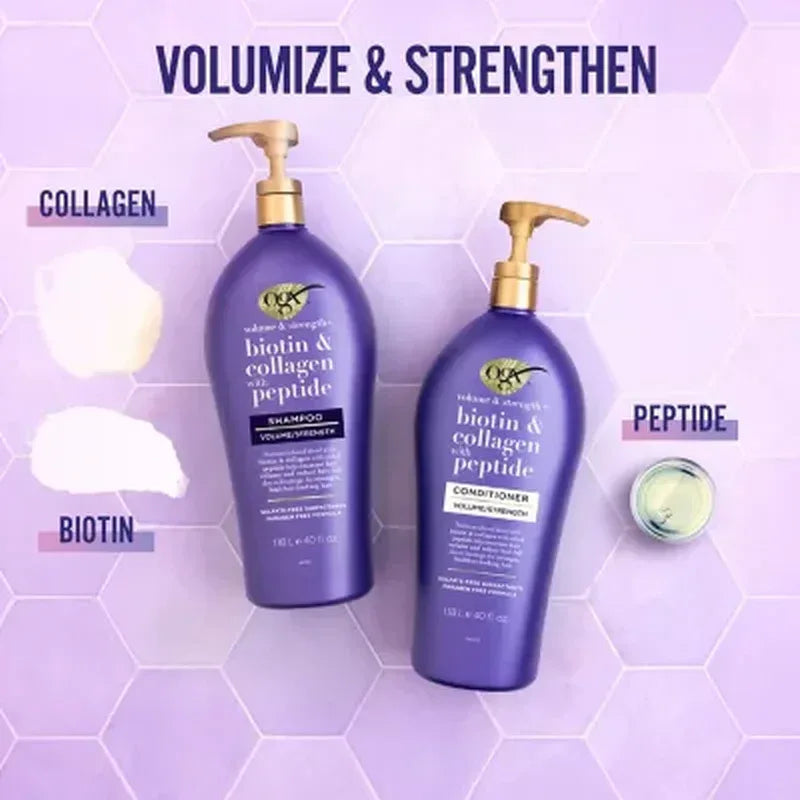 OGX Volume & Strength + Biotin & Collagen with Peptide Conditioner (40 Fl. Oz.)