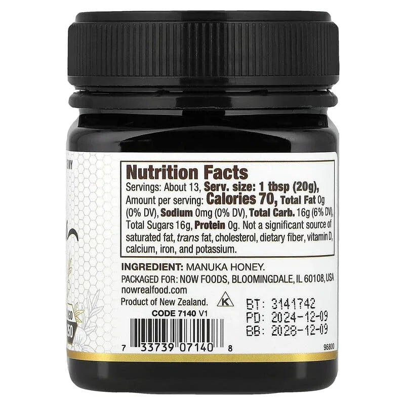 NOW Foods, Real Food, Manuka Honey, MGO 250, 8.8 oz (250 g)