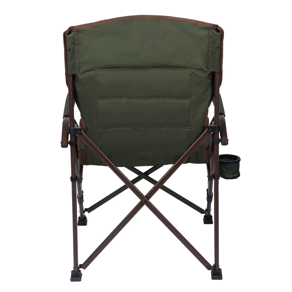 Ozark Trail Heavy Duty Hard Arm Camp Chair with Adjustable Cupholder, Tensioned Seat Farbic, Brown