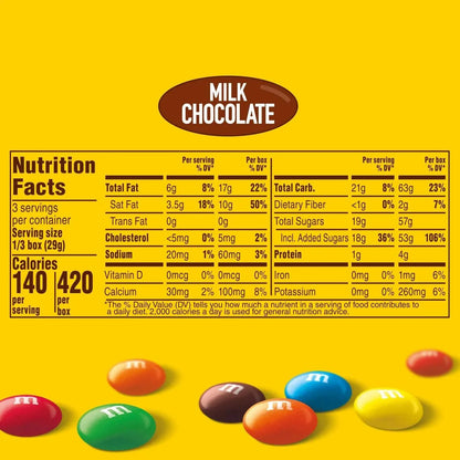 M&M'S Milk Chocolate Candy Movie Theater Box, 3.1 oz
