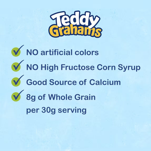 TEDDY GRAHAMS Chocolatey Chip Graham Snacks, Kids Snacks, 10 oz