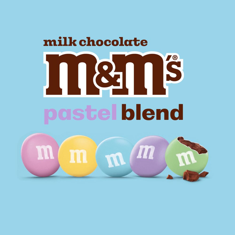 M&M'S Milk Chocolate Easter Candy, Chocolate for Easter Basket Stuffers, Eggs, 10 Ounce Bag