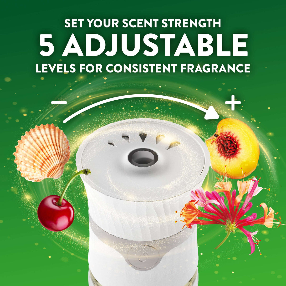 Air Wick Plug-in Scented Oil Air Freshener Refills Lush Honeysuckle Calming Sea Spray Sweet Peach 4 Count