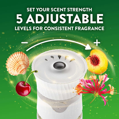 Air Wick Plug-in Scented Oil Air Freshener Refills Lush Honeysuckle Calming Sea Spray Sweet Peach 4 Count