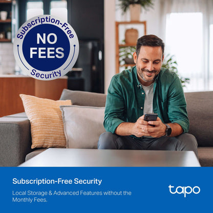 TP-Link Tapo TCW30 Indoor/Outdoor HD Security Camera with Pan/Tilt, Sound & Light Alarm, AI Detection & Local Storage — Enjoy 24/7 Coverage with No Subscription Costs