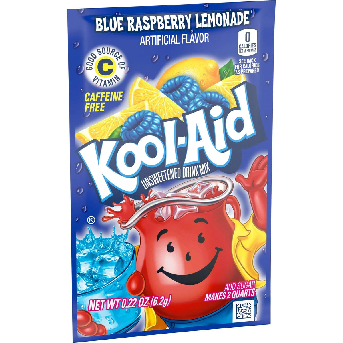 Kool-Aid Unsweetened Blue Raspberry Lemonade Powdered Drink Mix, 0.22 oz. Packet