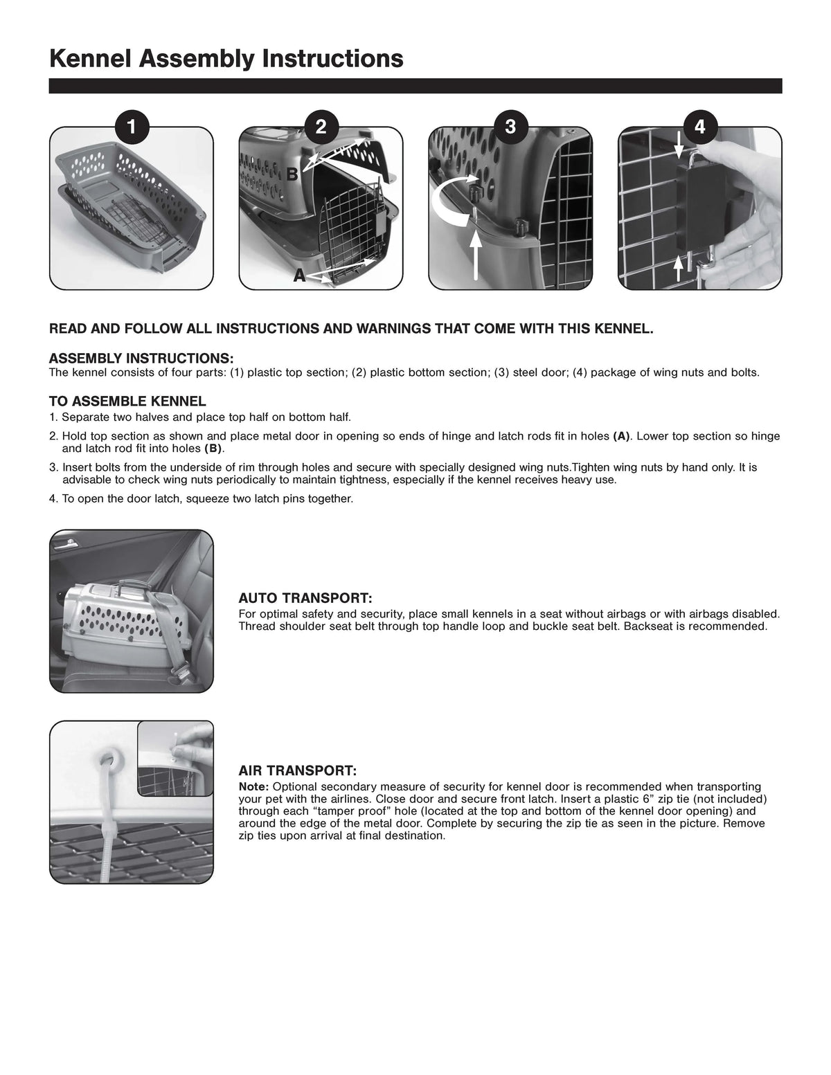 Vibrant Life Pet Portable Kennel for Dogs, Hard-Sided Travel Carrier, Durable, Metal Door, Black & Grey, For Pets up to 10 lbs, 19" L x 12.3" W x 10.8" H